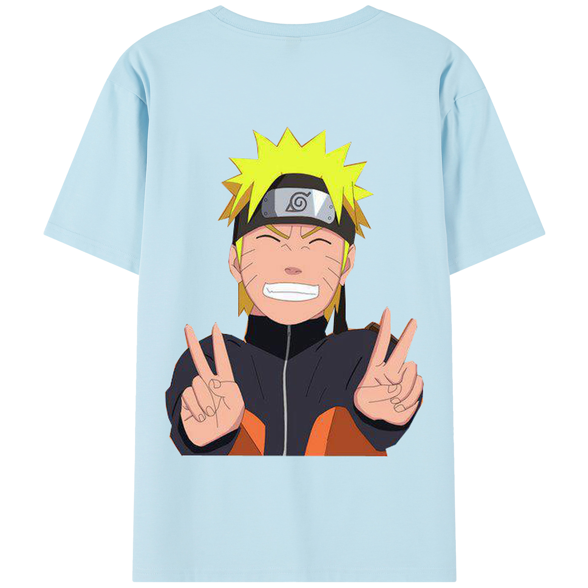 （画像用） NARUTO -ナルト- うずまき ナルト Uzumaki Naruto 綿100％半袖Tシャツ（背面プリント）